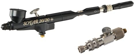 Badger Air-Brush Co Wargames Delivered Ultrafeines Pixel-Airbrush-Set – Sotar Schwerkraftzufuhr-Airbrush-Feindüse mit 2 ml befestigtem Becher und Pac-Ventilregler – Airbrush-Set für Miniaturmalerei