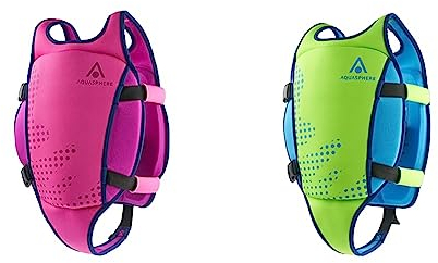 Aqua Sphere Unisex Jugend Swim Vest Schwimmweste, Pink, L (3-6Y) & Aqua Sphere Unisex Jugend Swim Vest Schwimmweste, Grün, L (3-6Y)