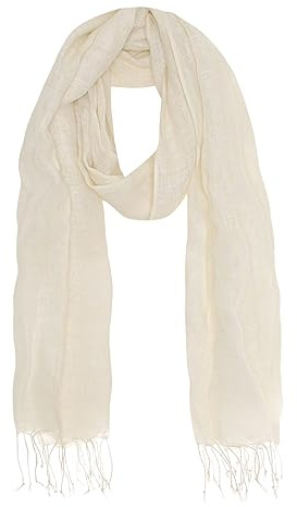Bovari Sciarpa in lino per uomo e donna in 100% lino - leggera e traspirante - sciarpa estiva - sciarpa con frange