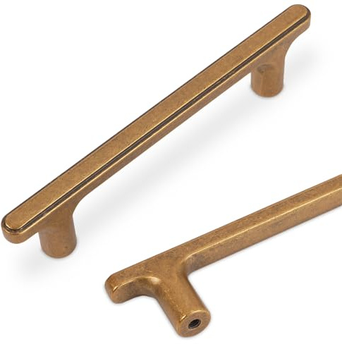 COTYKILEY 10 Stück 96 mm Antik Messing Küchenschrank Griffe Schrank Griffe Vintage Schubladengriffe Alter Gold Bronze Küchenschrank Hardware Küchengriffe Schubladengriffe Kommode Griffe