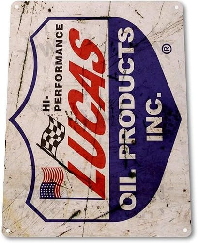 TIN SIGN B237 Lucas Oil Gas Pump Station Auto Shop Rustic Oil Metal Decor Metal Tin Sign 8X12 Inches