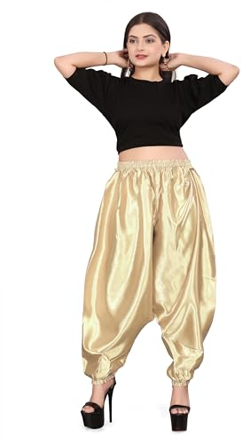 MEEK MERCERY BY KF Bauchtanz-Haremshose für Damen, Boohoo Alladin, breit, S10, beige, XXL / 26L