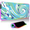 RGB Tapis de Souris Gaming Grand Tapis de Souris XXL 800x300x4mm 14 Modes d'éclairage LED Lumineuse Tapis de Souris Mouse Pad Rétroéclairage pour Gamer Clavier PC, Cyan Blanc