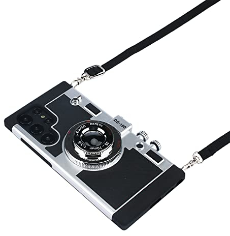 Awsaccy Emily in Paris Handyhülle für Samsung Galaxy S24 Ultra 5G 17.3 cm Kameratasche Vintage Cover Niedliches 3D Cool Einzigartiges Design Silikonhülle mit abnehmbarem Umhängeband Lanyard für