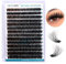 GEMERRY 3D Effet Faux Cils Bouquet Extension Cils Cluster Cils Volume Russe DIY à la Maison 60D 0.07mm D Curl 10-18 Mix Volume Soie Cils Grappe de greffage soie Prefait (3D-60D-0.07D-10-18mm)