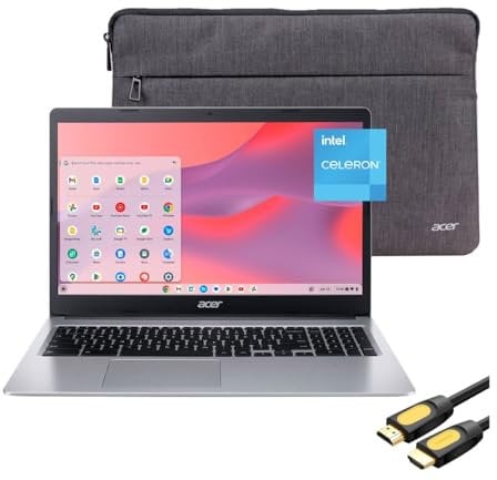 acer Laptop Chromebook 315 | Pantalla HD antirreflejos de 15.6 pulgadas | Intel Celeron N4020 | 4 GB de RAM | 64 GB eMMC | Wi-Fi, teclado, cámara web, USB-C, Bluetooth, batería de larga duración | SPS