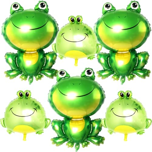 MEZHEN Folienballon Frosch Geburtstagsdeko Ballon Tiere Luftballon Folie Kindergeburtstag Deko Geburtstag Luftballons Helium für Geburtstagsfeier Sommerparty