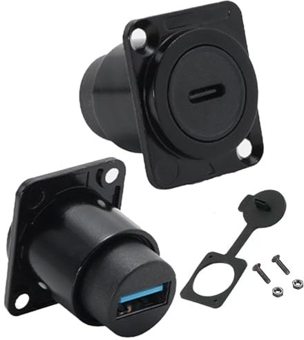 PENGLIN 2PCS Prise USB C vers USB 3.0 Femelle à Femelle,Adaptateur de Passage USB C vers USB3.0,Coupleur USB C vers USB A Montage Panneau