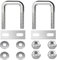 Bulloni a U Quadrato M8 Bulloni a U in Acciaio Inox con Dadi e Piastra Di Telaio per Tubo Dell'Acqua Fisso Barche Ancho interior 25 mm 2 Pezzi M8 25x50mm