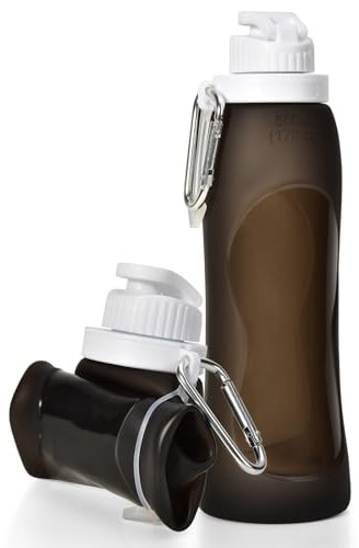 LVZONGXIN Faltbare Wasserflasche - BPA-freie & LFGB faltbare Wasserflaschen-500ML, Medizinische Qualität, Aufrollen, 80g, auslaufsicher, Faltbar Sport & Outdoor-Wasserflaschen