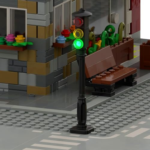 TEDDOO Brick Ampel, 2-teiliges Set, automatisches Blinken, Gebäude Zubehör LED, kompatibel mit gängigen Baustein Marken