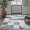 Taracarpet Teppich Kurzflorteppich, Wohnzimmerteppich aus Polyester im Retromuster absolut Modern fürs Wohnzimmer Schlafzimmer Kinderzimmer grau 160x230 cm