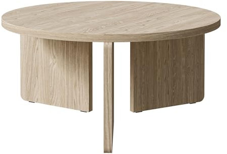 Selsey Preffines Table Basse Ronde de Salon 85 cm en chêne huilé
