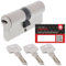 ToniTec Set aus ABUS Türschloss Zylinder EC550 mit 3 Schlüssel, Schließzylinder gleichschließend als Doppelzylinder, Zylinderschloss Größe 45/55 mm mit Codecard