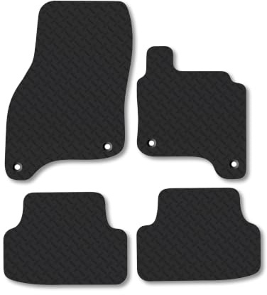 VW e-Golf (2013-2020) 5mm Rubber Car Mats | Heavy Duty Rubber Tailored Fit Floor Mats Full Coverage Durable Waterproof Accessories Easy Clean Anti Slip Made in the UK