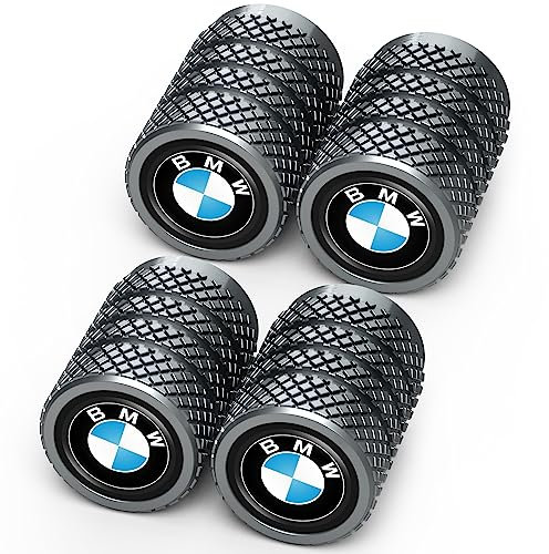 Legierung Auto Ventilkappen für BMW X1 X3 X7 X5 X6 1 3 5 6 Series Z4 7 M Series,4pcs Ventilkappen Auto Reifen Ventilkappe, Auto Reifen Luftabdeckungen Staubkappen, schwarz
