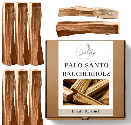 JEEBUTY Palo Santo, 8 Stück Räucherholz (ca. 10cm), nachhaltige Ernte aus Peru