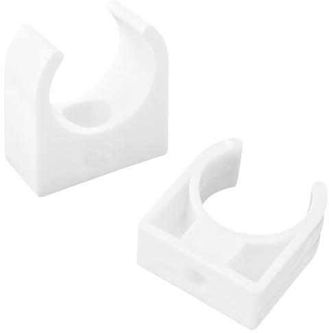 36-Pack Plastic Pipe Clamps – White Single Pipe Clips (20mm)