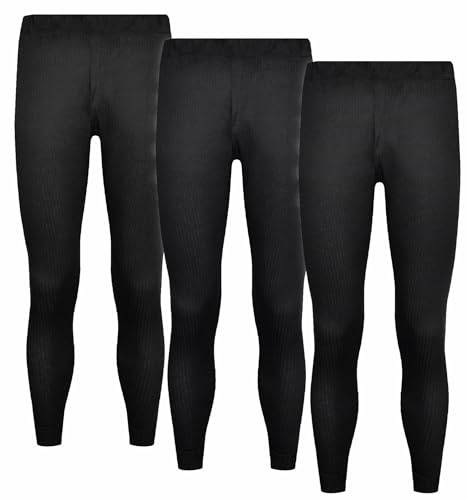 BestSale247 Herren Thermo Unterhose Lang 3er Pack Männer Long Johns Skiunterwäsche Baumwolle