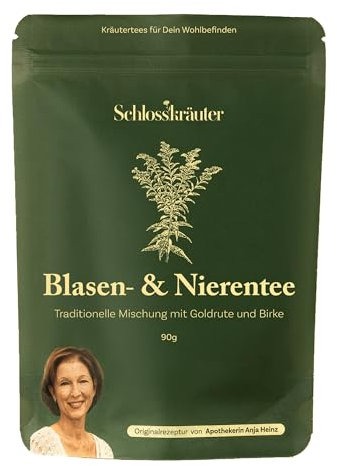 Blasen- und Nierentee mit Brennnessel, Birkenblätter & Goldrute von Schlosskräuter | 100% natürlicher Nierentee Kräutertee | Brennnesseltee Entwässerung mit Goldrute | Hochwertige Zutaten ohne Zusätze