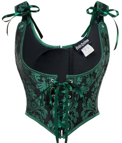 SCARLET DARKNESS Women's Renaissance Corset Underbust Bustier Top Lace up Vest