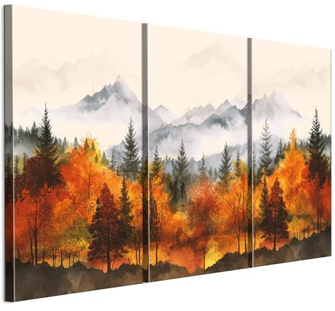 LUMASOUL Wandbilder 3er Set für Wohnzimmer Landschaft 20 90x60 cm | 3-teiliges Leinwandbild für Schlafzimmer, Flur, Büro und Küche