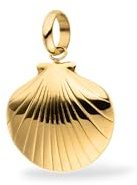 Purelei Muschel Charm für Damen, maritimer Anhänger aus Edelstahl in Muschelform, Schmuck Anhänger für Ketten und Armbänder, sommerliches Accessoire für Urlaub (Gold)