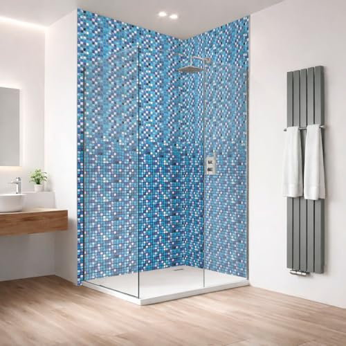 Duschrückwand aus ABS 120x260 cm – wasserfeste Wandverkleidung, fugenabdeckend, pflegeleicht (Blaue Lagune)