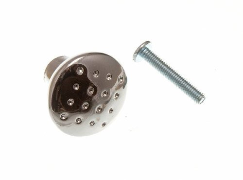 KITCHEN CUPBOARD DOOR PULL HANDLE DIMPLE KNOB CHROME 28MM ( pack 2 )