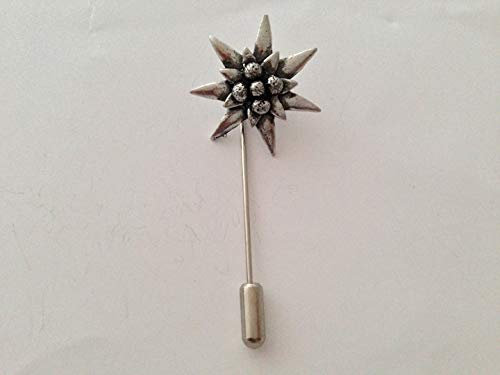 C21 kleinen Edelweiß englischer Zinn Motiv auf eine Krawatte Selfie Pin Mütze Schal Halsband Mantel