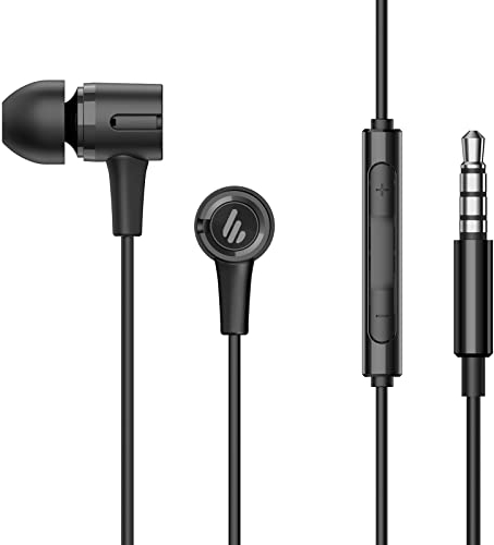Edifier P205 In-Ear Kopfhörer mit Mikrofon und Lautstärkeregler, 3.5mm In Ear Kabel Stereo Ohrhörer Headset Für PC, Laptop, Handy–Schwarz