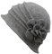 Butterme - Eleganter Damen-Winterhut aus Wolle mit Blumendesign. one size gris clair # 1