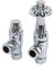 Milano Windsor Chrome Antique Style Angled Heated Towel Rail Radiator Thermostatic Valves