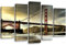 Feeby Bilder San Francisco Golden Gate Bridge XXL 5-Teilig Typ A 100x70 cm 1 Teilig Wohnzimmer Schlafzimmer Büro Flur Küche Leinwandbilder Modern Wanddekoration Kunstdruck Design Bucht Sonnenuntergang