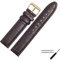 MARBURGER Uhrenarmband 20mm Leder Braun Gold Alligator Prägung Mit Naht - Montage Set 1392031000220