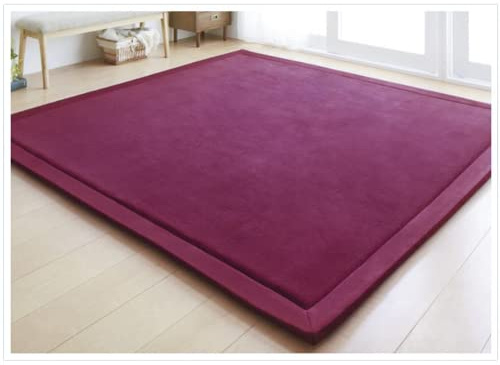 Loartee 200x280cm Kinder-Teppich, korallenrote Samt-Krabbeldecke fürs Kind