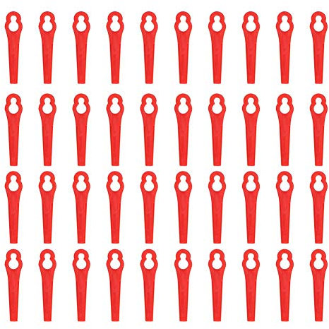 TOPINCN 40Pcs Trimmer Head Blade Set, Plastic Trimmer Replacement Blade Garden Lawn Mower Trimmer Blades for Cordless Grass Strimmer