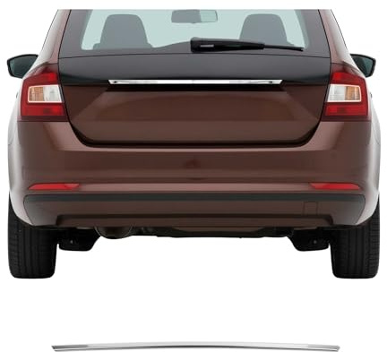OMAC Kofferraumleiste Heckleiste kompatibel mit Skoda Rapid Spaceback 2013-2019 Edelstahl Chrom