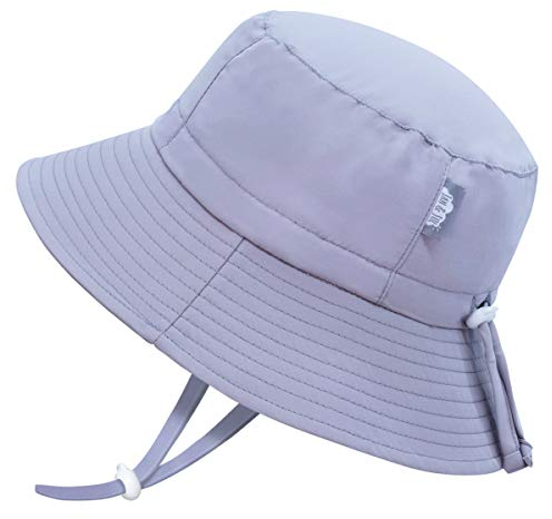 Jan & Jul Verstellbarer Baby Sonnenhut, Ideal zum Schwimmen (M: 6-24 Monate, Graue Wolke)