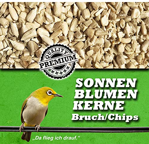 Vogelfood Sonnenblumenkerne geschält gebrochen 25 kg Bruch Vogelfutter Wildvogelfutter Winterfutter Streufutter Sommer und Winter Ideal für Jungtiere ganzjährig geschälte gehackt