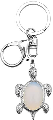 be in your mind Porte-clés Tortue de Mer Opale Énergie Pierre Gemme Homard Fermoir Pendentif Porte-clés à Breloque pour Sac à Main Sac à Dos Téléphone Portable Bijoux Accessoire