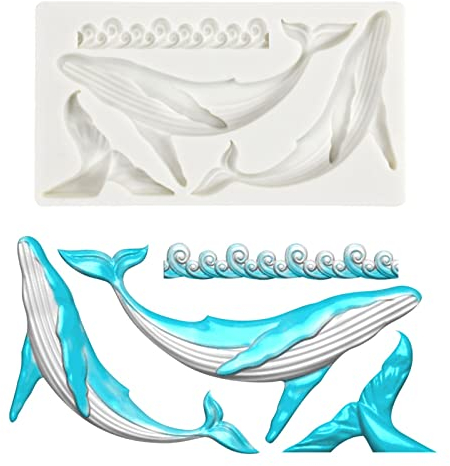 Selma. DIY handgefertigte Silikonform für Fondant, Wal, Wellenform, Schokolade, Zucker, Pastenform, DIY-Kerze, Harz, Handwerk, langlebig