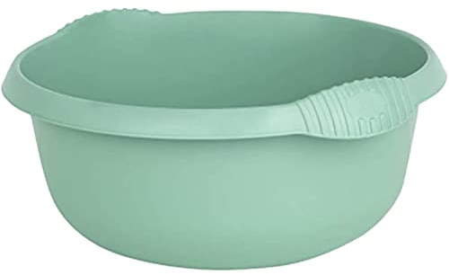 JMS we create smile - Silver Sage High Grade Plastic Round Washing Up Bowl Kitchen Basin Sink Tidy Organiser (32 cm)