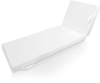 Home-Vision Klappmatratze, Gästematratze, 4-teilige Faltmatratze, Faltbare Matratze Reisebett Tragbares Gästebett & Campingbett Kollektion Kier (A Weiß, 195x70x8cm, 1 Stück)