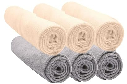 Easy Dort Pack de 6 fundas para cambiador de algodón orgánico crudo avellana 50 x 70/80 cm