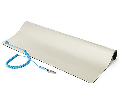 StarTech.com Tappeto Antistatico ESD per pavimento e banco di lavoro - Tappetino antistatico per riparazioni elettroniche con cavo di messa a terra - Flessibile - 60x120 cm (LG-ANTI-STATIC-MAT)