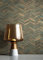NEWROOM Papier peint Marron Motif à Chevrons Intissé - Ethno Orange Bois Motif en épis Graphique