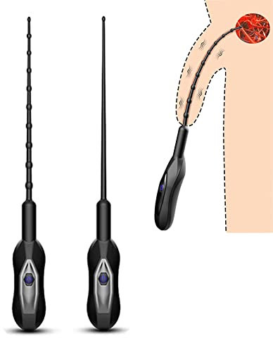 ChicLSQ Silicone Plug Vibrator for Men with 10 Vibration Modes - Urethral Vibrator & Catheter Dilator, Urethral Stimulation & Urethral Plug Sex Toy for Men Beginners & Sounding Fans