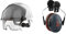 EVO® VISTAlens™ Safety Helmet with Integrated Safety Eyewear - White/Smoke (JSP AMB170-005-F00) One size & JSP Sonis Compact Helmet Mounted Ear Defenders