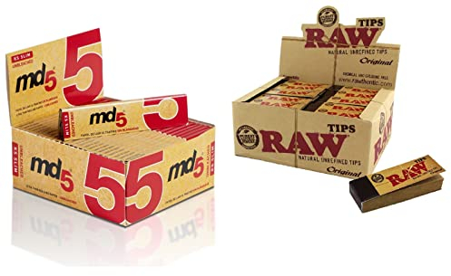 Pack Papel de fumar KING SIZE NATURAL + FILTROS RAW CARTÓN TIPS. Lote caja de papel de fumar largo + caja de filtros tabaco de liar cartón raw.